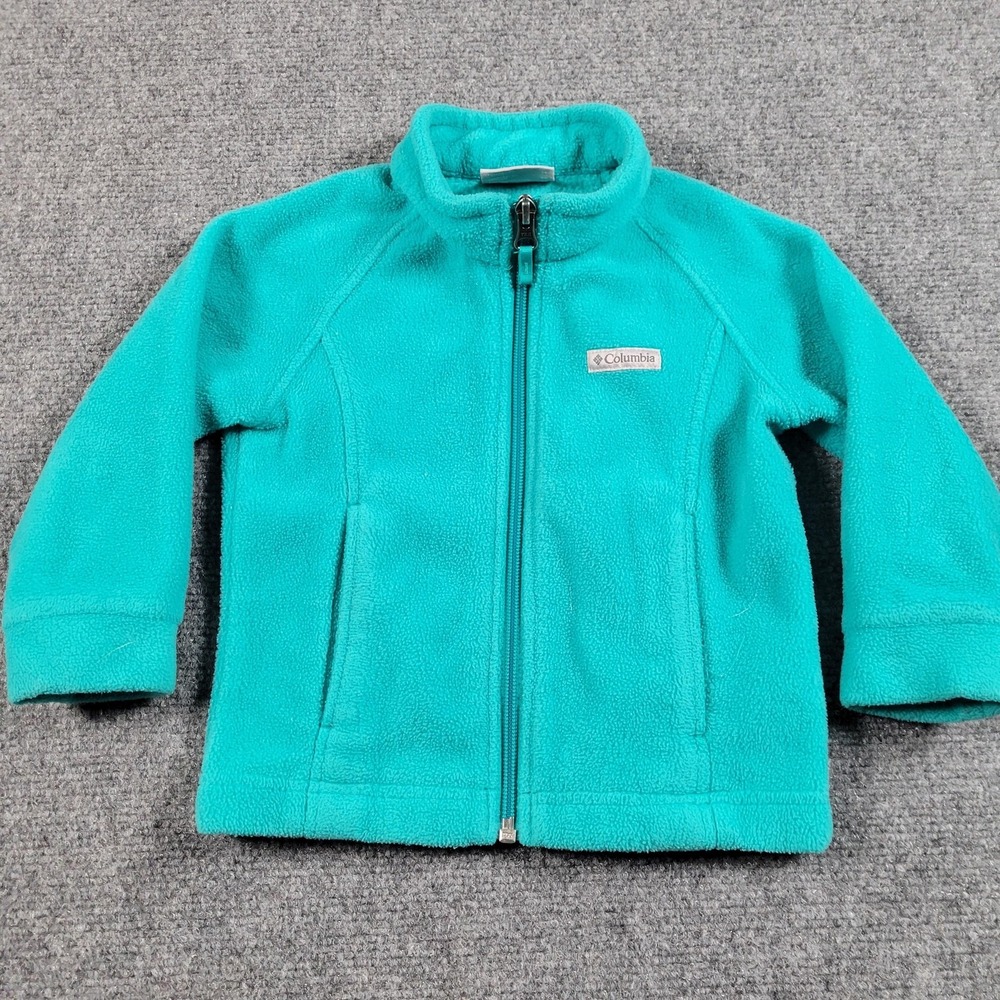 Columbia Fleece Jacket Girls 2T Blue Full Zip Solid‎ Basic Toddler Outdoor Layer